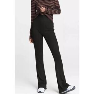 Rag & Bone Lounge Carrie Knit Rib Flare Pants Size Small Black Quiet Luxury Cozy
